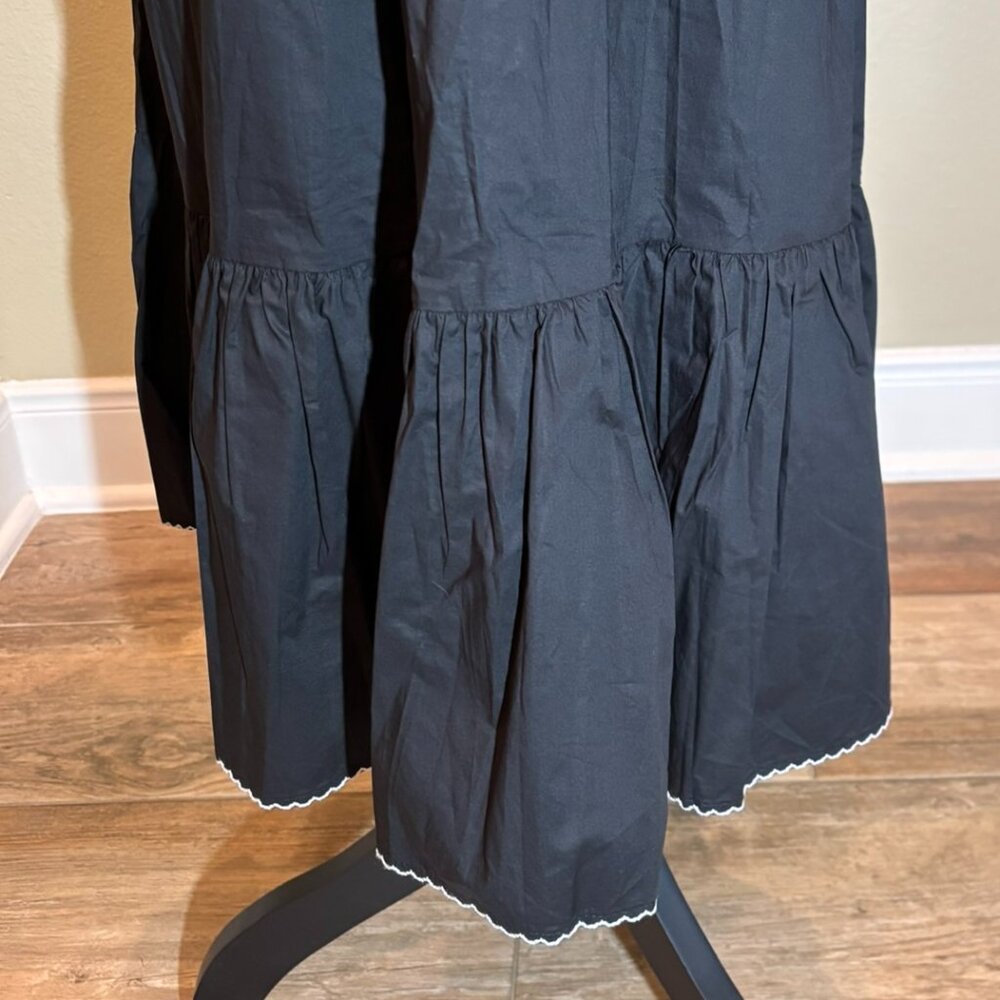 💖 NWT Tuckernuck Alice Black Maxi Dress Double Caped Sleeves Size XL - Picture 9 of 10